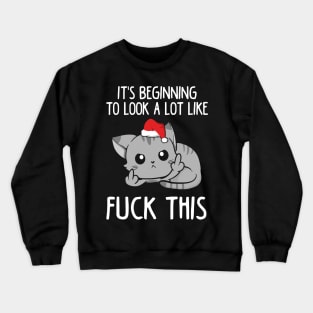 Ugly Christmas Sweatshirt For Cat Lovers and Christmas Parties. Crewneck Sweatshirt